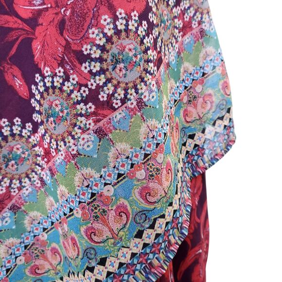 Desigual Red Floral Mini Dress Sleeveless Keyhole Layered Lined Monique 44 NWT - Picture 5 of 15